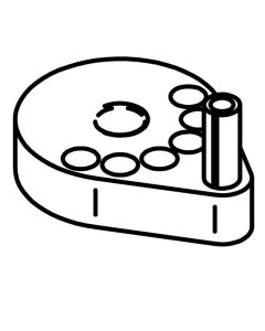 Plate with pin for adjusting the handles